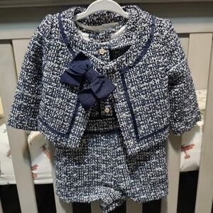 Janie & Jack | Holiday Boucle Romper and Jacket | 12-18m